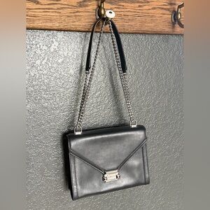 Michael Kors Whitney Black Leather Convertible Shoulder Bag